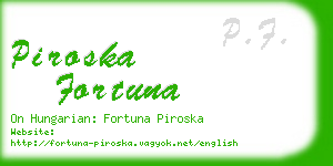 piroska fortuna business card